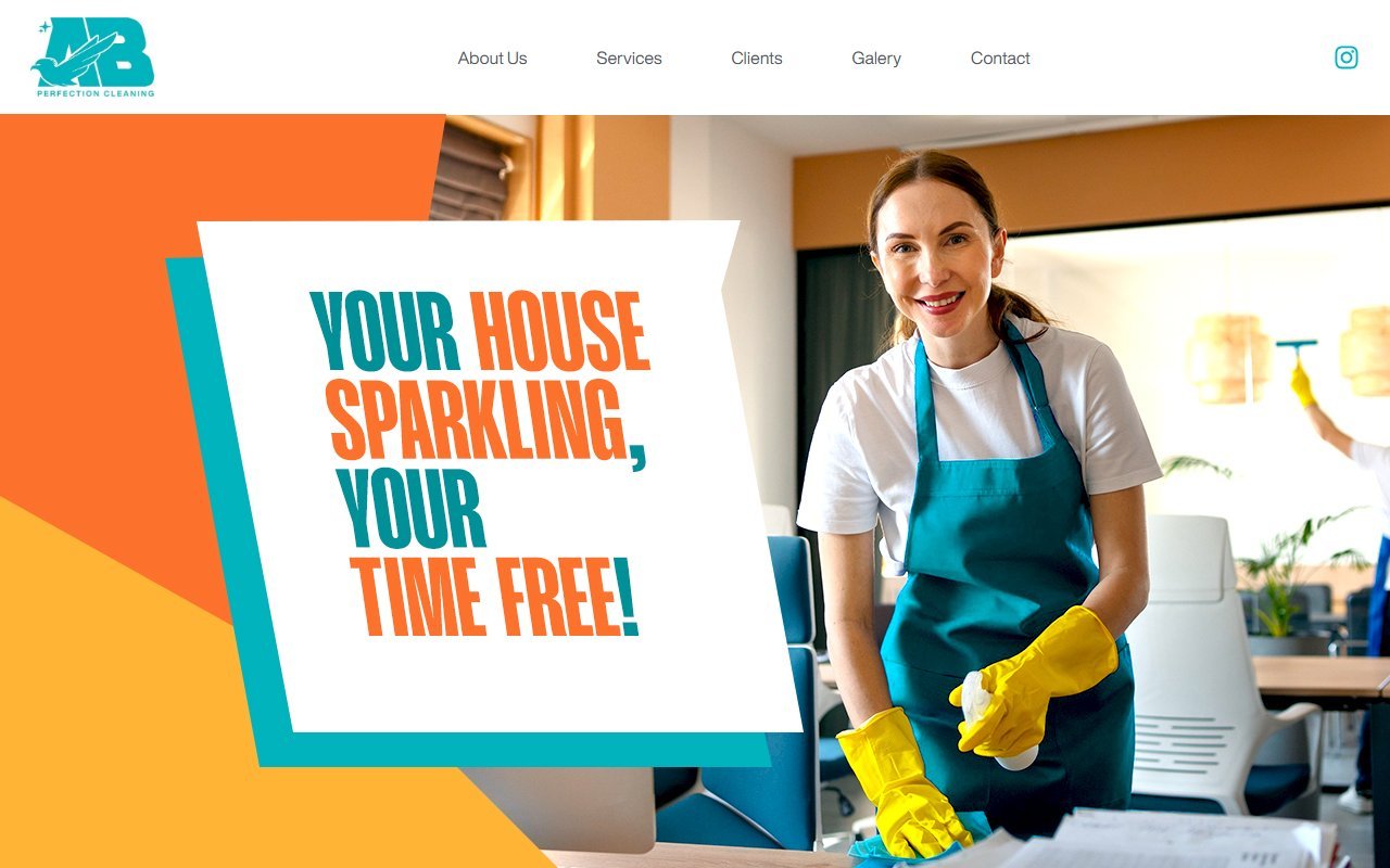 Screenshot do site AB Perfection Cleaning (abperfection.com)