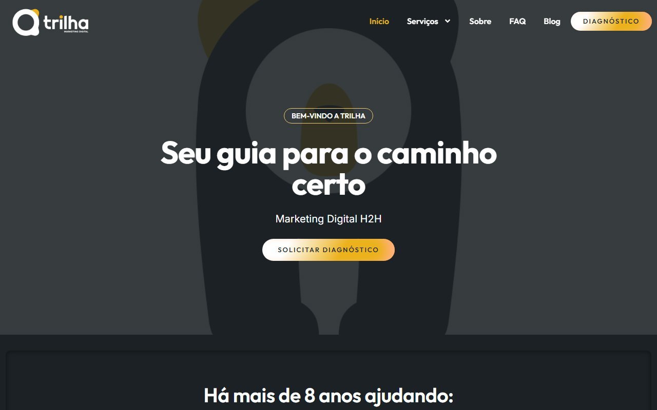 Screenshot do site Trilha Marketing Digital (agenciatrilhadigital.com.br)