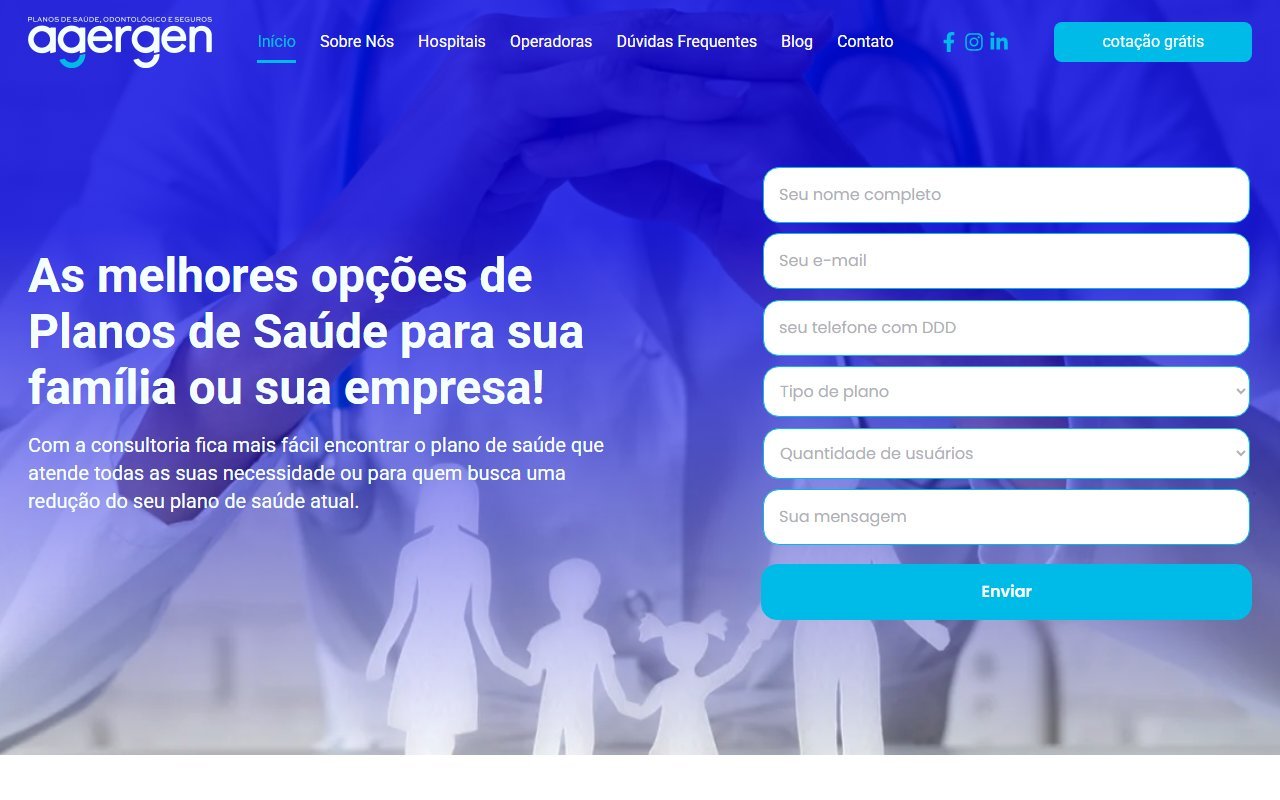 Screenshot do site Agergen Assessoria Predial (agergen.com.br)