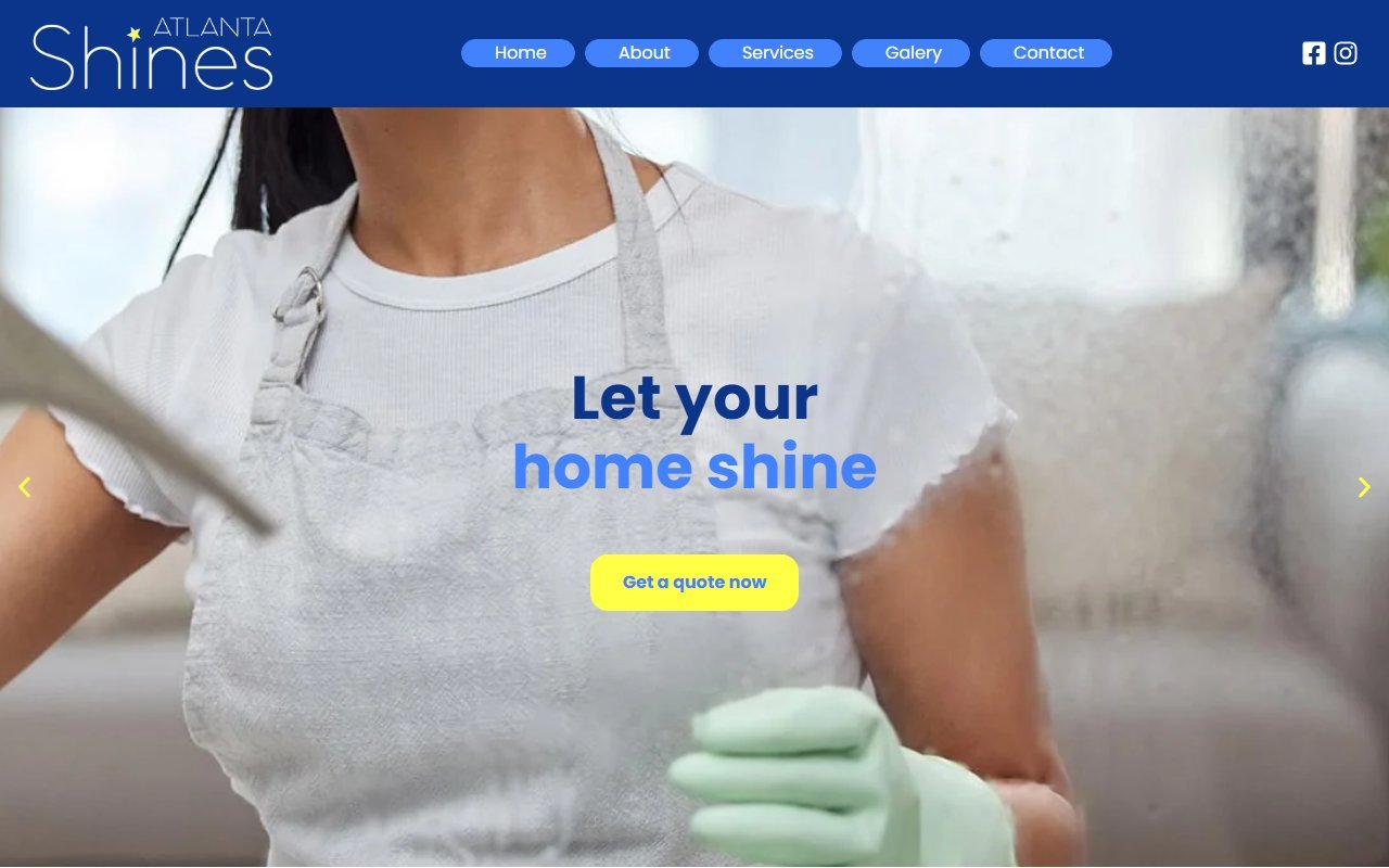 Screenshot do site Atlanta Shines Cleaning (atlantashines.com)