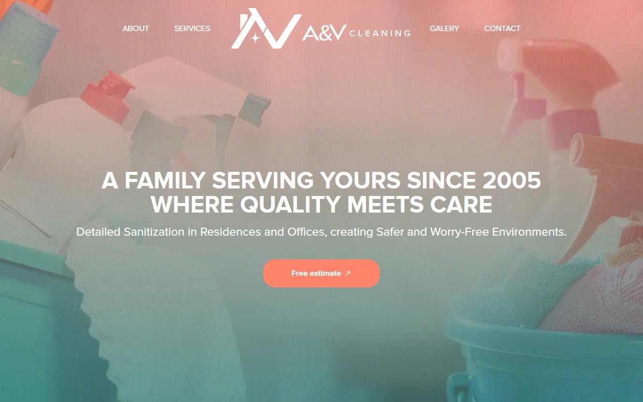Screenshot do site AV Cleaning NC (avcleaningnc.com)