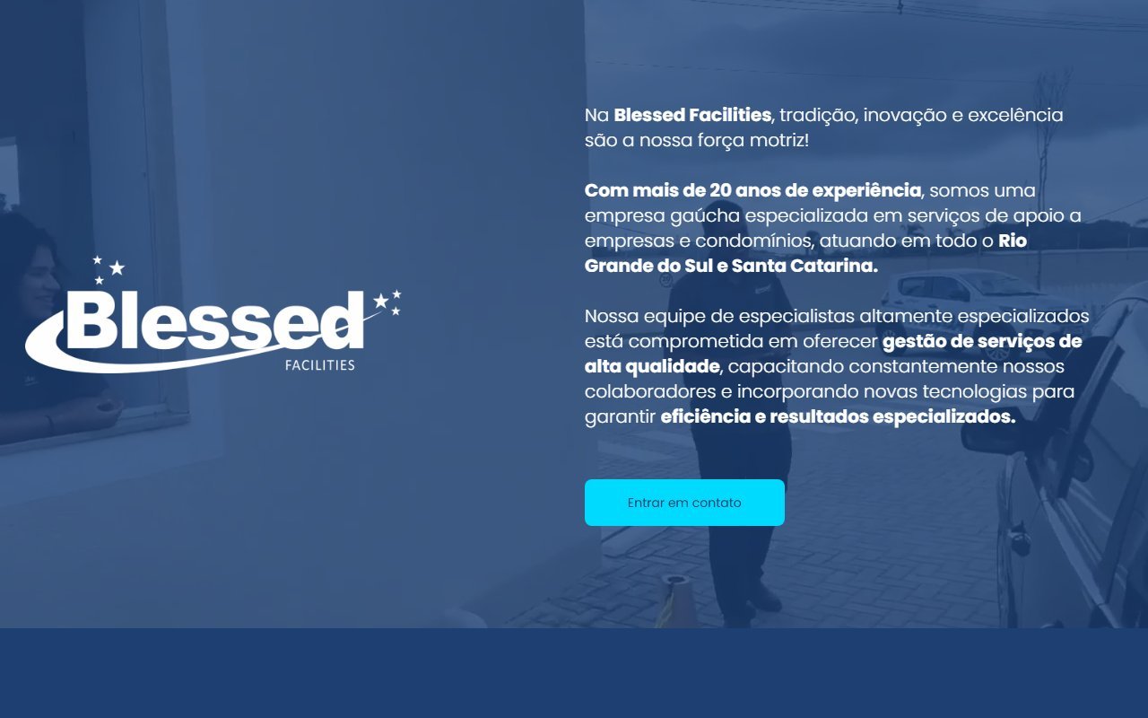 Screenshot do site Blessed Facilities (blessedfacilities.com.br)