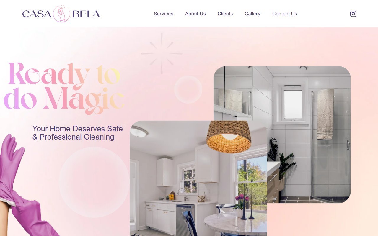 Screenshot do site Casa Bela Brazilian Cleaning (casabelabrazilian.com)