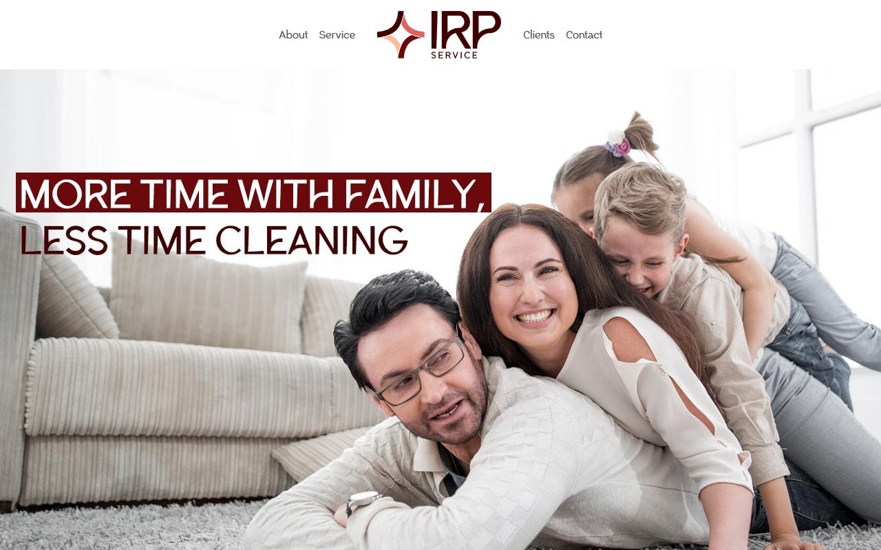 Screenshot do site IRP Services Cleaning (irpservicecleaning.com)