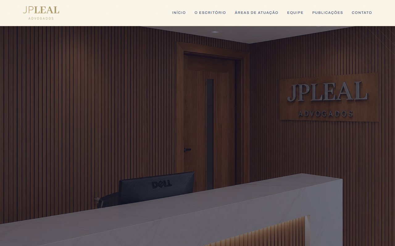 Screenshot do site JP Leal Advogados (jpleal.com.br)