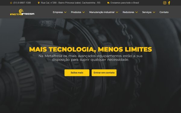 Screenshot do site Metalfresa Usinagem & Ferramentaria (metalfresa.com.br)