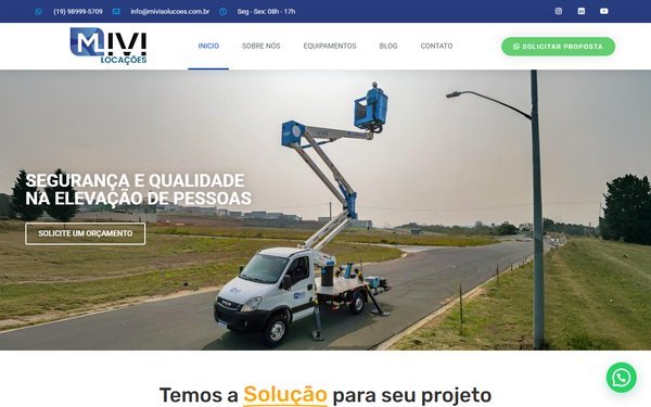 Screenshot do site Mivi Locação de Plataformas (mivisolucoes.com.br)