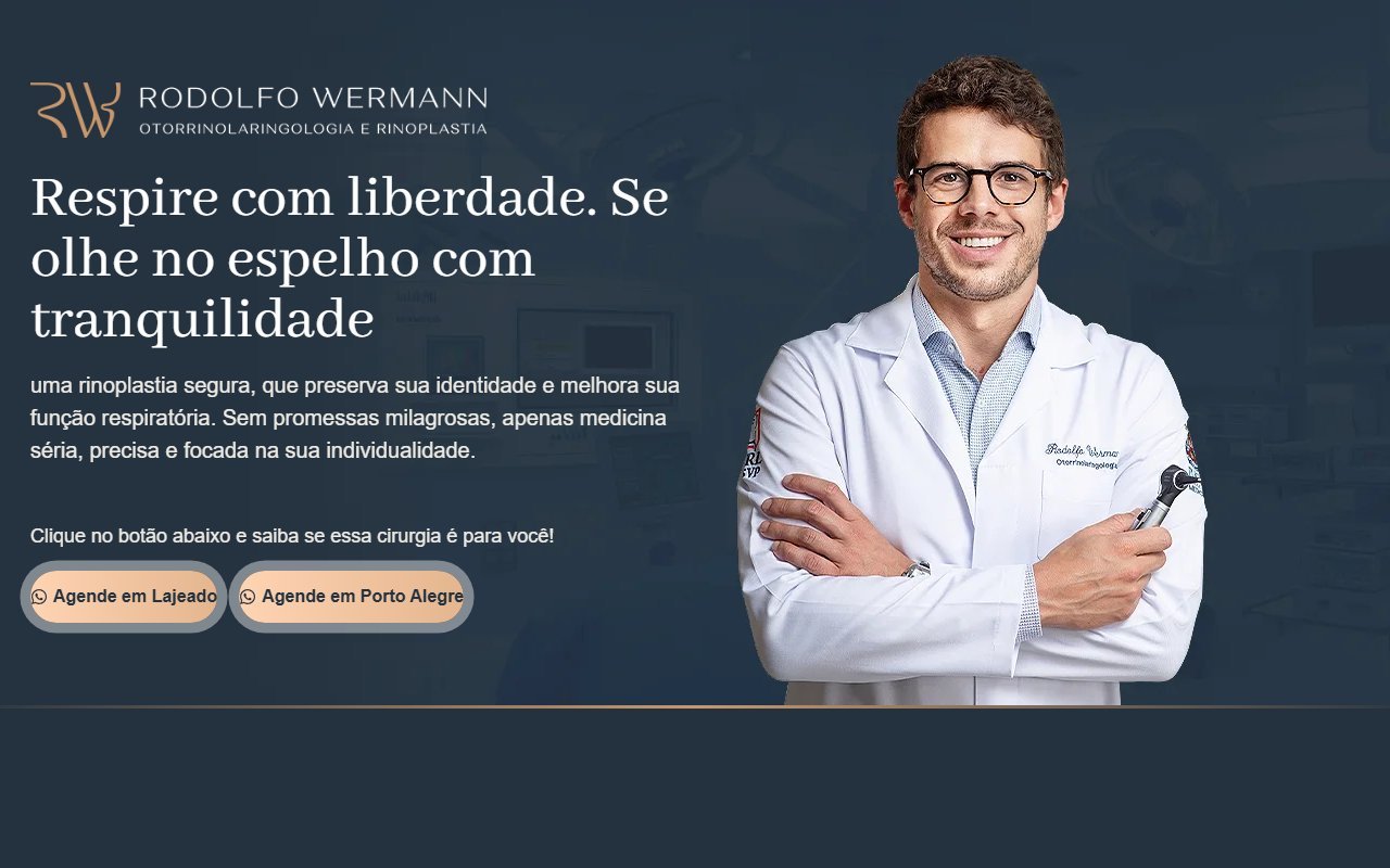 Screenshot do site Dr. Rodolfo Wermann Otorrino (rodolfowermann.com.br)
