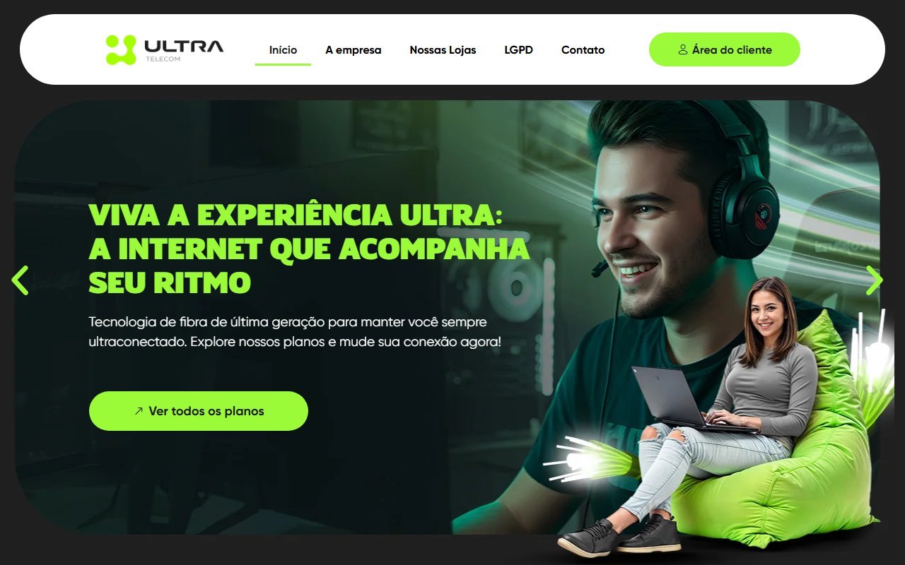 Screenshot do site Ultra Telecom (ultratelecom.tec.br)