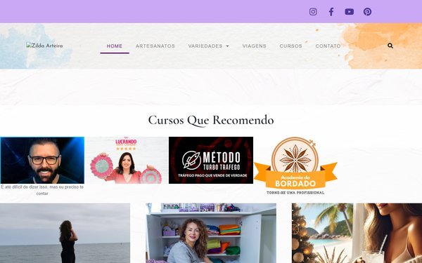 Screenshot do site Zilda Arteira Ateliê (zildaarteira.com)
