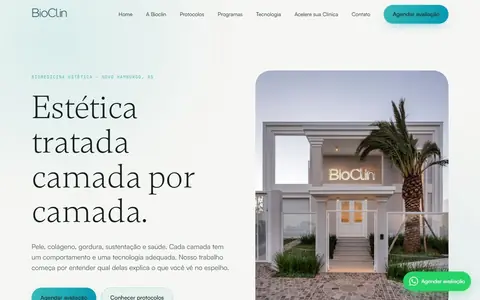 Site da Bioclin Biomedicina Estética