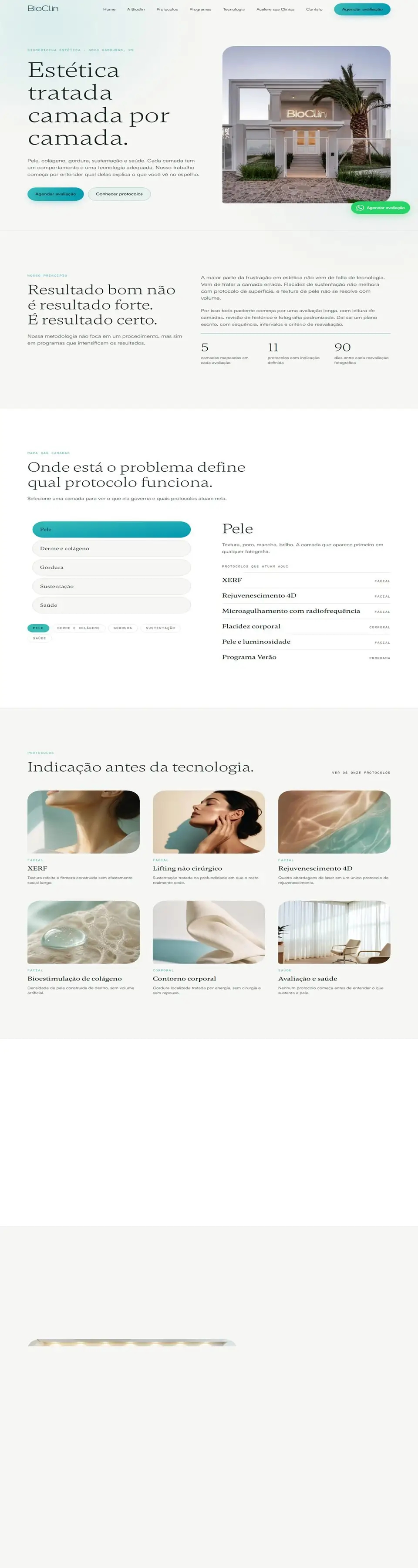 Página inicial do site da Bioclin Biomedicina Estética