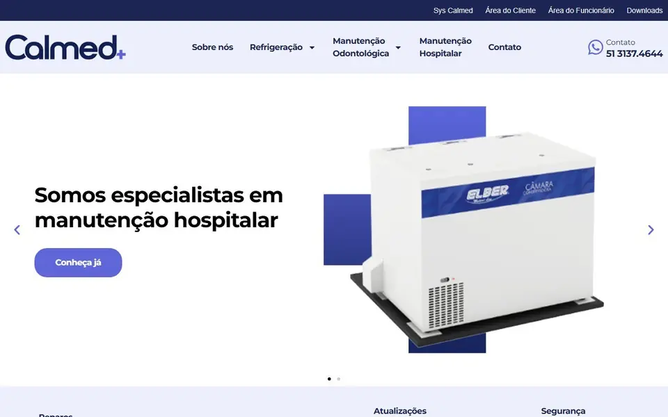 Site da Calmed Engenharia Clínica