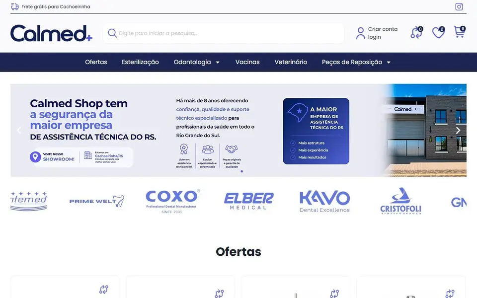 Site da Calmed Shop