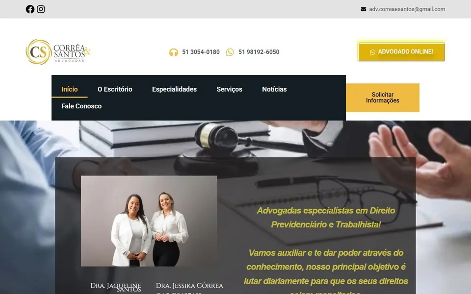 Site da Correa e Santos Advogados