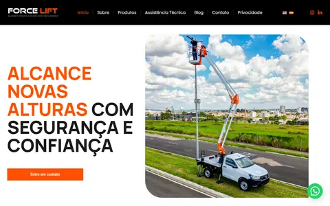 Site da Force Lift Plataformas