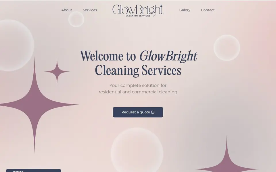 Site da GlowBright Cleaning