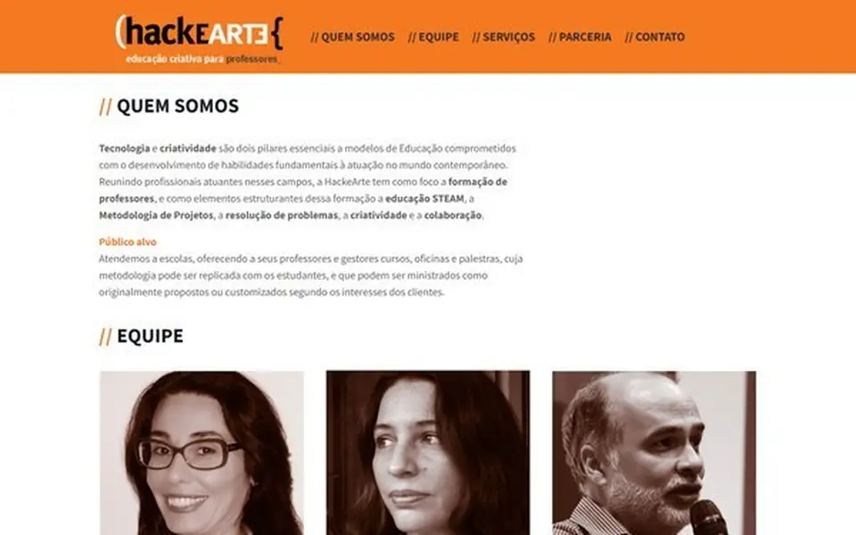 Site da HackeArte Educação Criativa