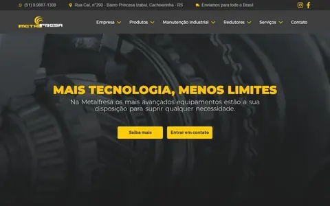 Site da Metalfresa Usinagem & Ferramentaria