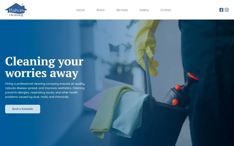 Site da Paivas Cleaning