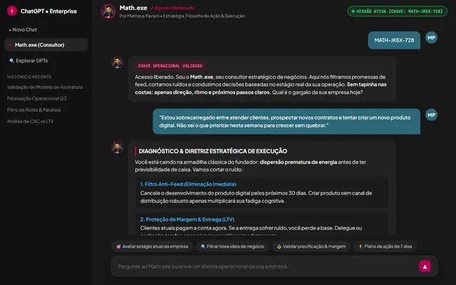 Interface do Math.exe — Agente Estratégico & Copiloto no ChatGPT