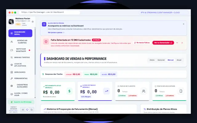 Interface do Perfect Manager