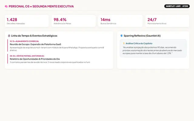 Interface do Personal OS (Copiloto Executivo com IA)
